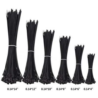 Zip Self Locking Nylon Cable Ties Durable Using 3.6 X 100mm Black White Multi Color
